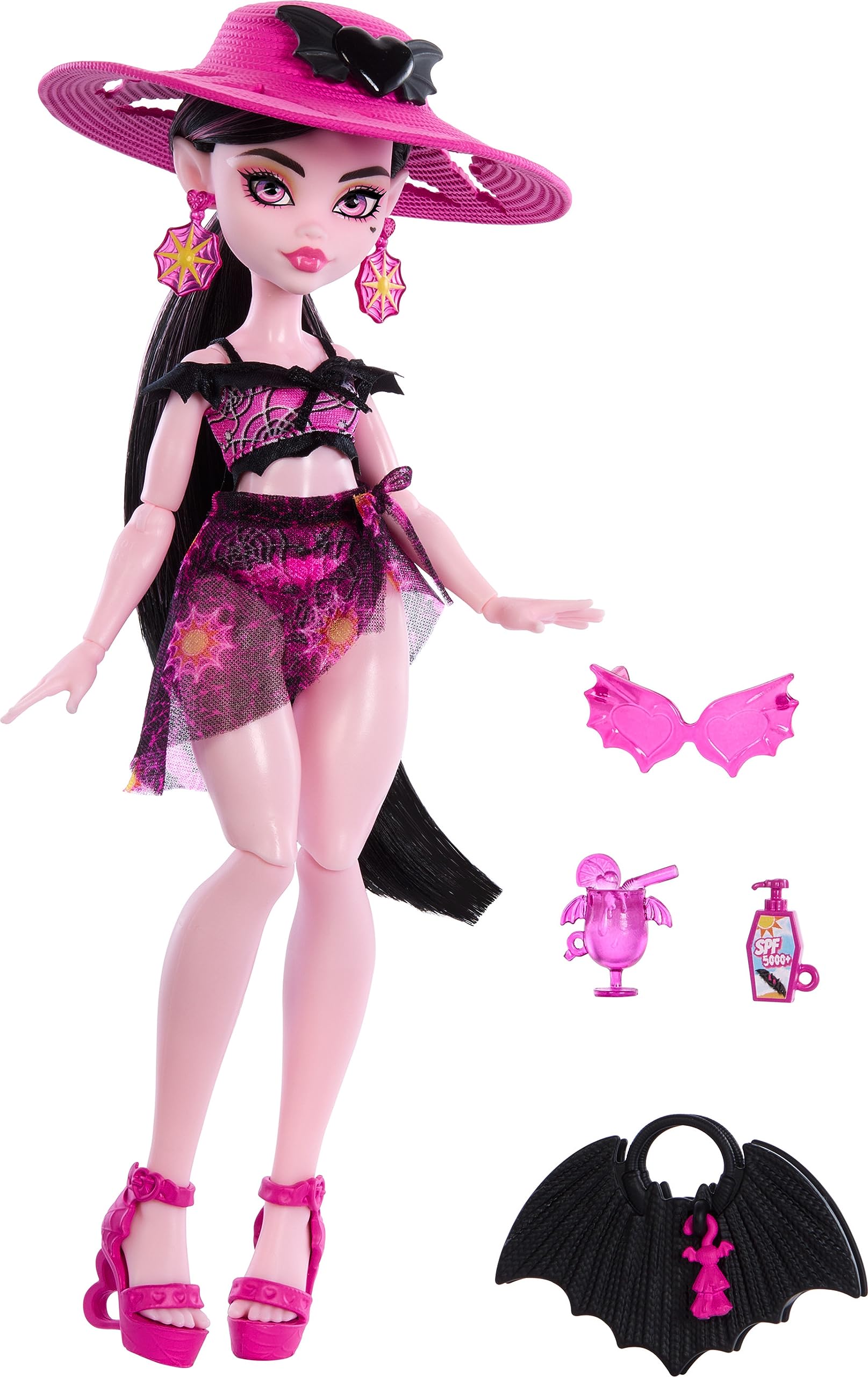 Monster High Draculaura tote bag enhances beach storytelling and pretend shopping.