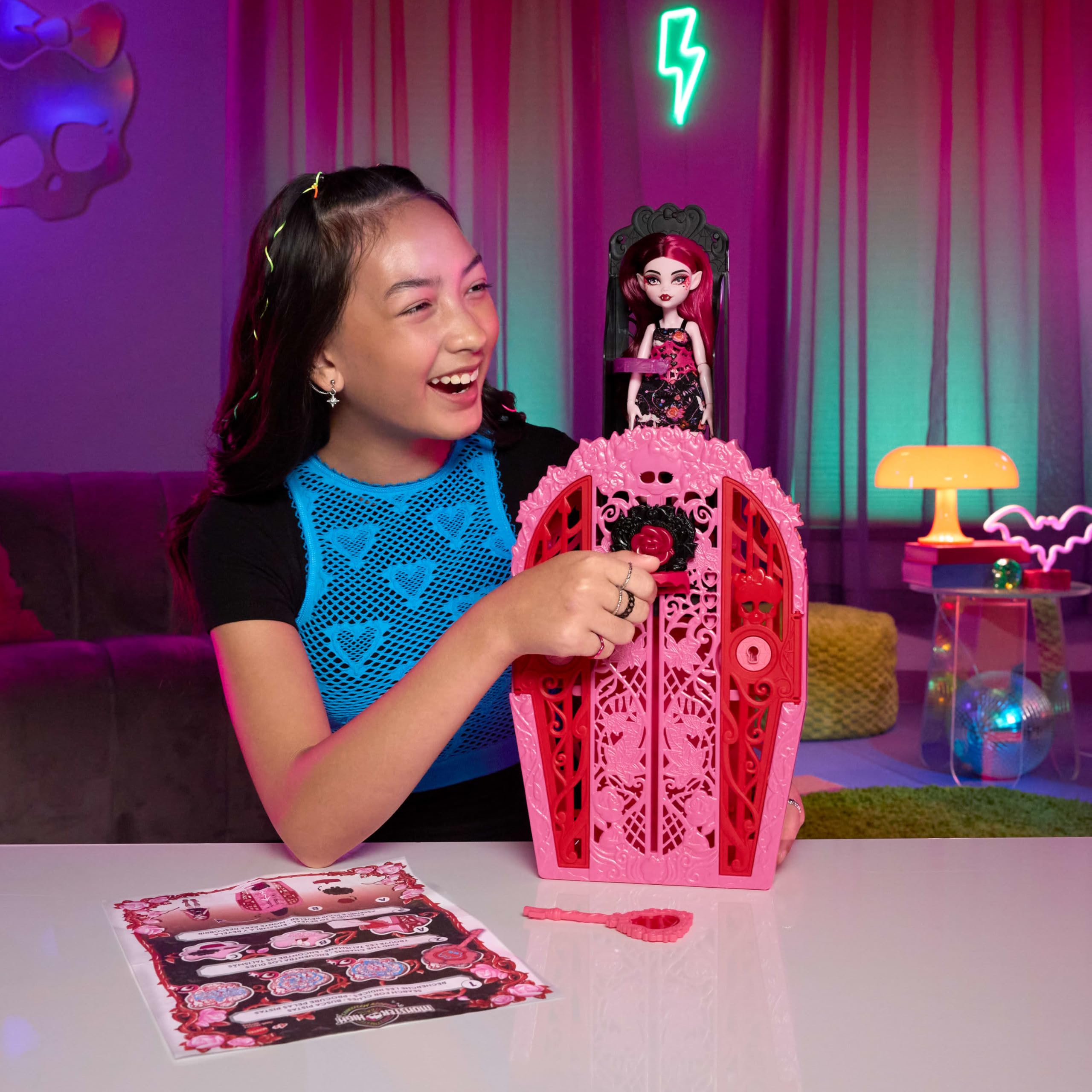 Monster High Draculaura doll with fashion clothes for mix-and-match tea party play.