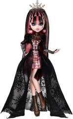 Monster High Draculaura doll in festive howliday gown with glitter details for imaginative play.