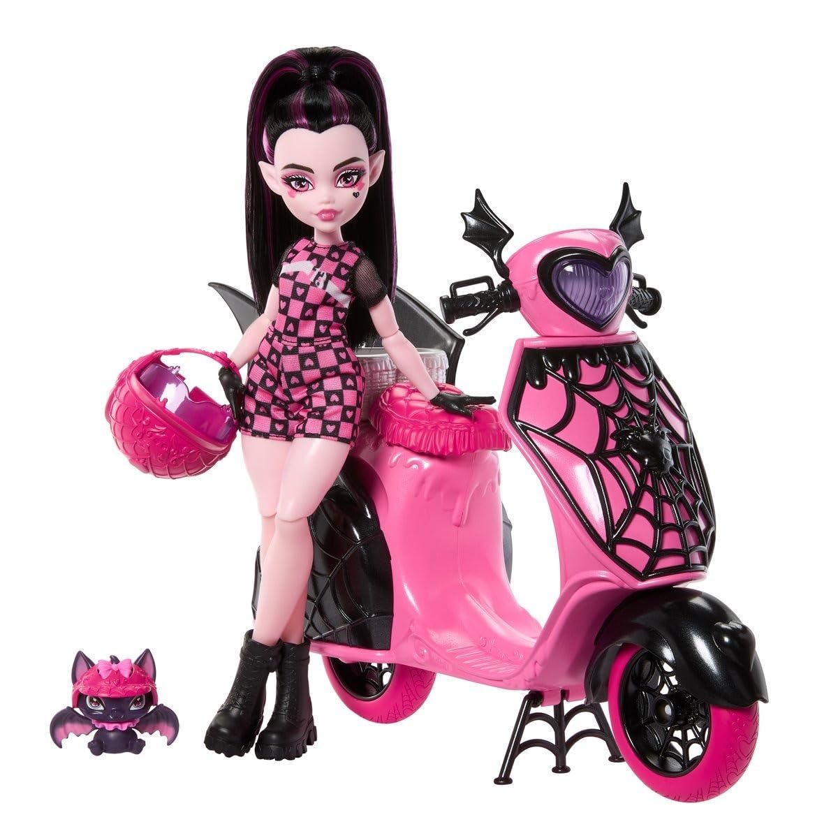Monster High Draculaura scooter front view, ideal for display and imaginative play.