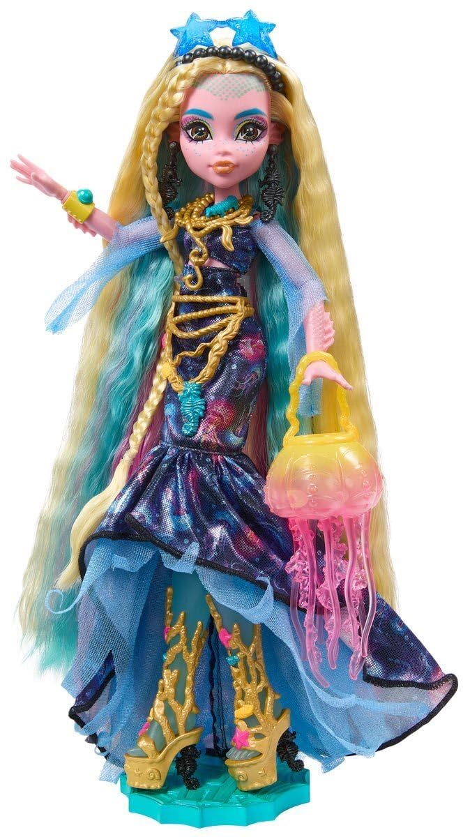 Monster High Lagoona Blue exclusive doll with sea-inspired style for display and collectability.