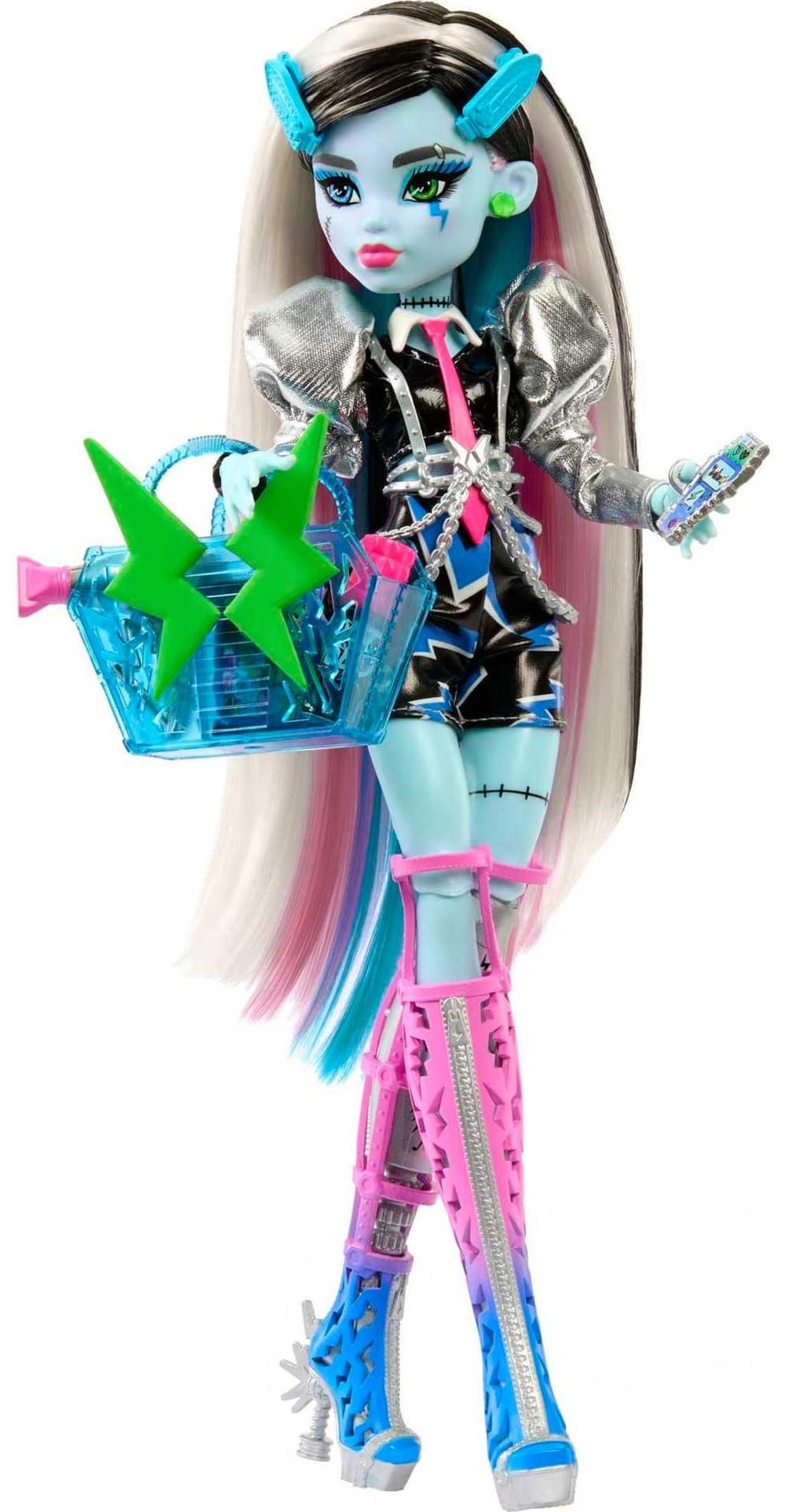 Monster High Frankie Stein backstage beauty kit for styling and storytelling.