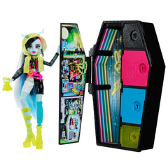Monster High Frankie Stein Neon Frights doll with glow-ready locker for imaginative play