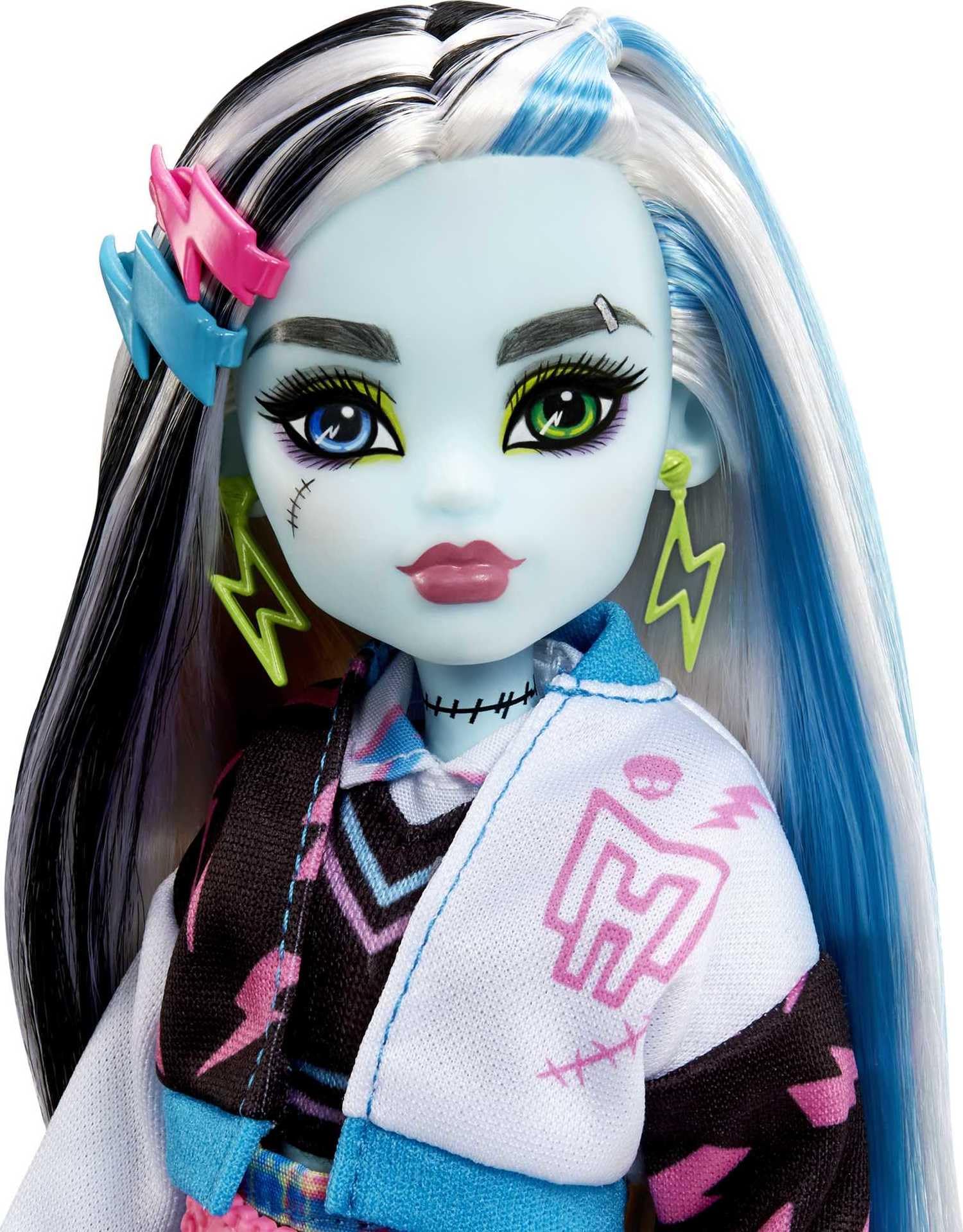 Frankie Stein stitch vest and accessories for expressive poses.