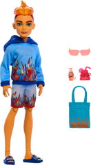 Monster High Heath Burns wearing the flame hoodie for beach-ready storytelling.