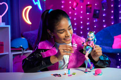 Monster High Lagoona Blue in hot pink hoodie with mesh sleeves for standout everyday looks