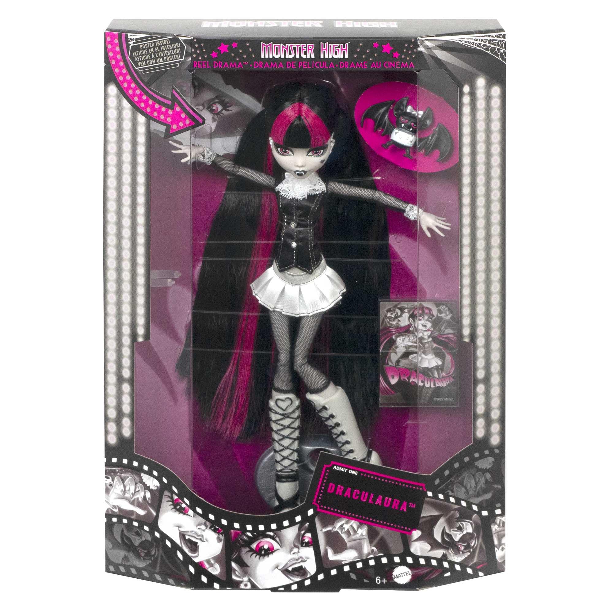 Monster High Reel Drama packaging highlights collector value and dramatic presentation.