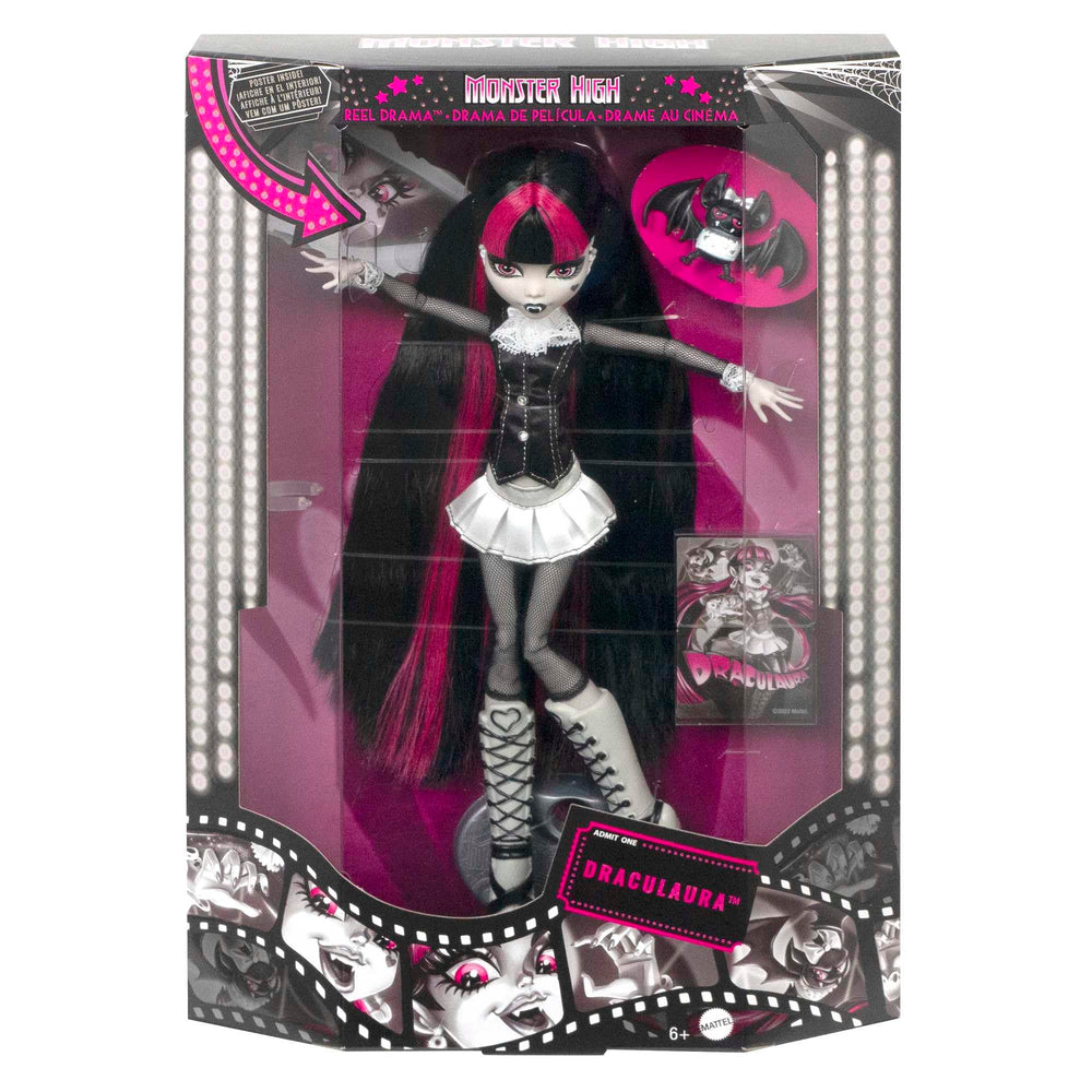 Monster High Reel Drama packaging highlights collector value and dramatic presentation.