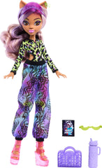 Monster High Clawdeen Wolf doll in swimsuit ready for beach play and storytelling.