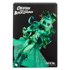 Monster High Skullector Creature from The Black Lagoon doll, side profile, showcases textured scales