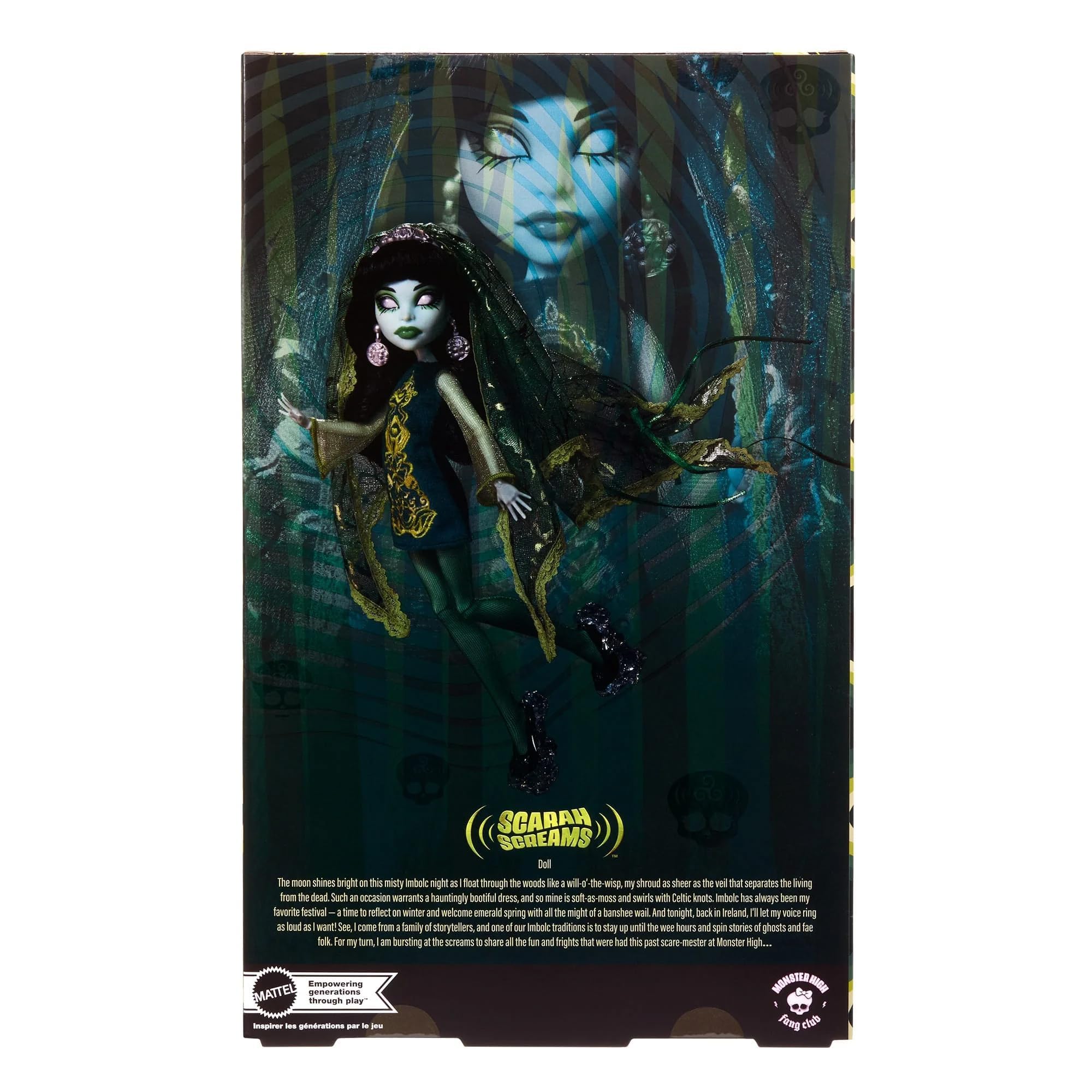 Monster High Skullector Scarah Screams Screamium packaging preserves display quality.