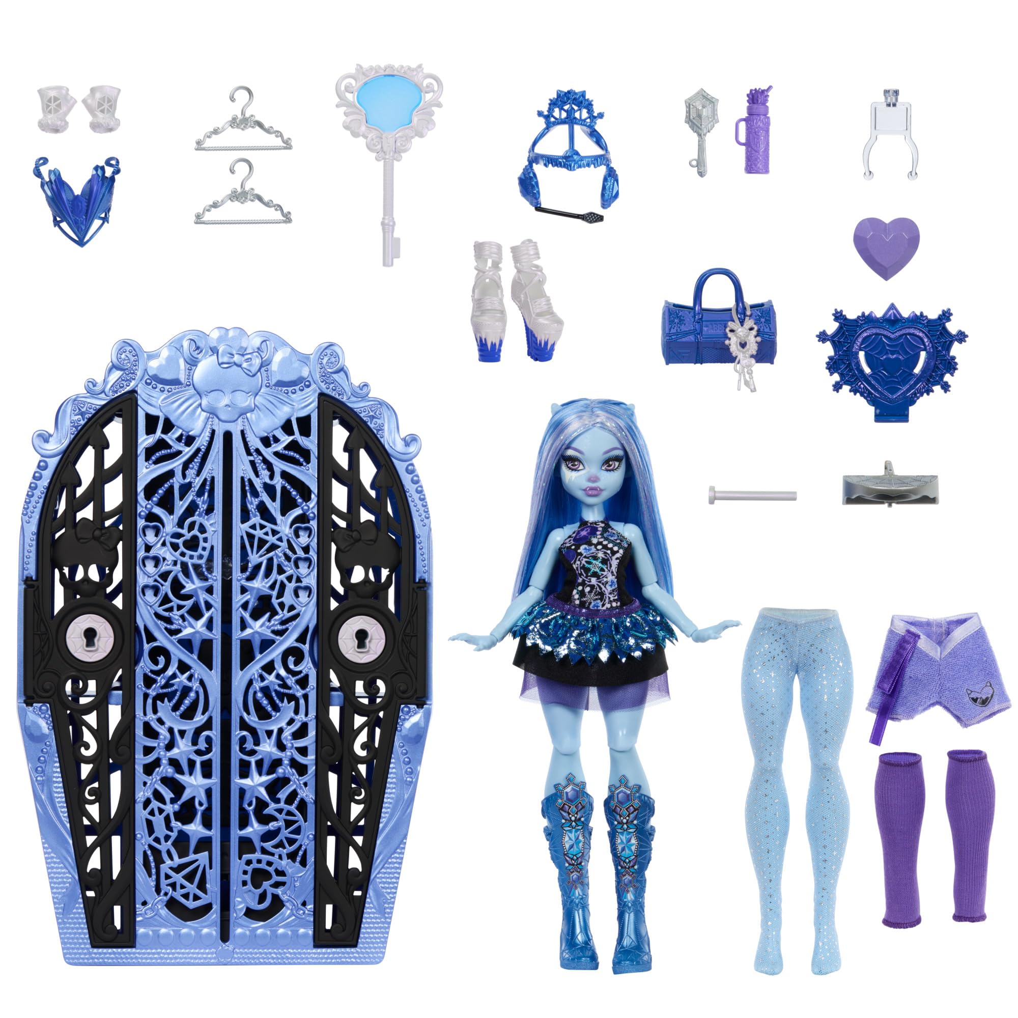 Monster High magnifying glass key reveals clues on a treasure map for playtime.