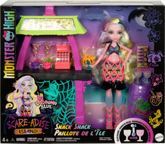 Beachside snack shack scene ready for playful Monster High adventures