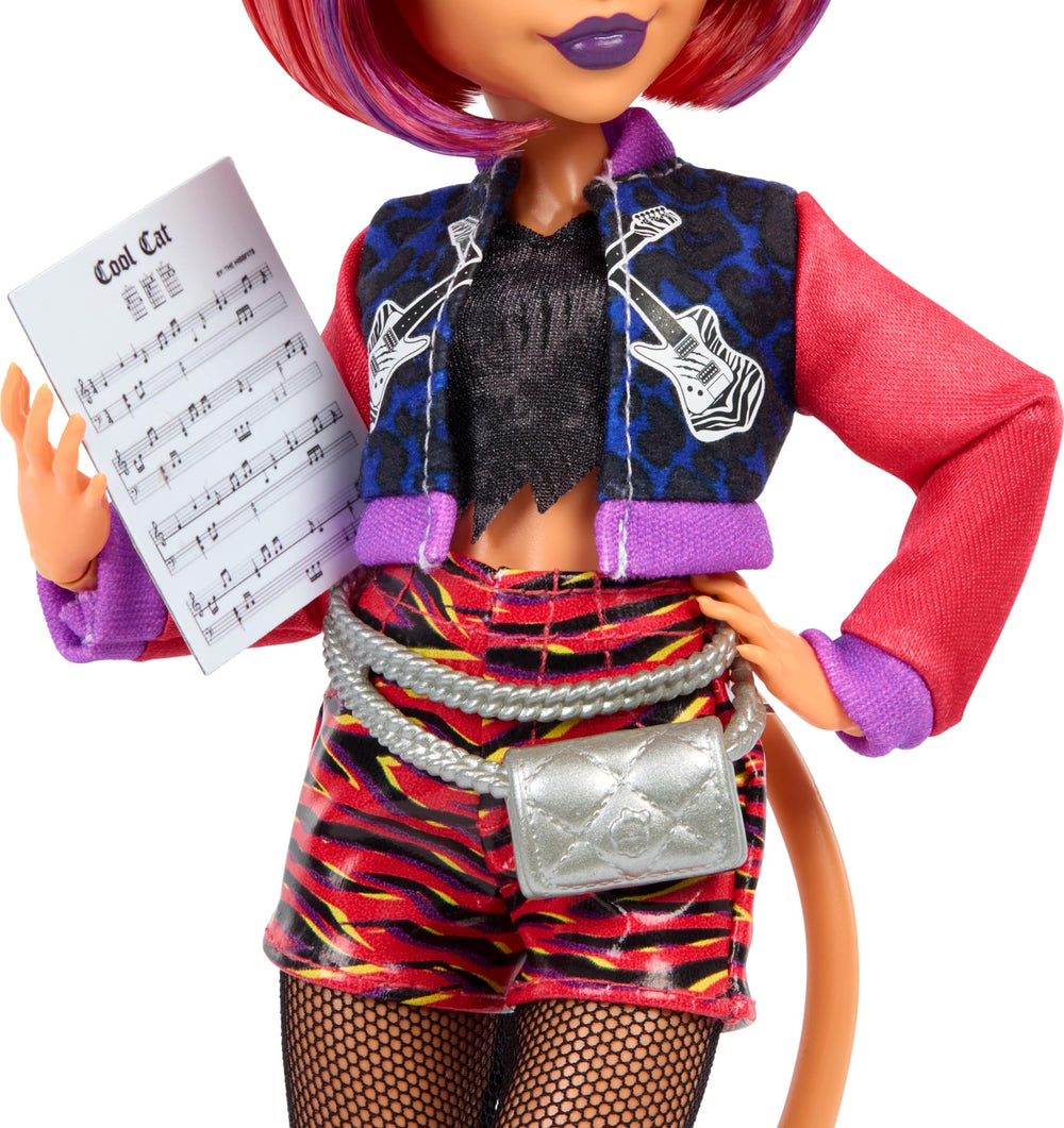 Monster High Toralei music sheet highlights core lyrics for pretend performances.