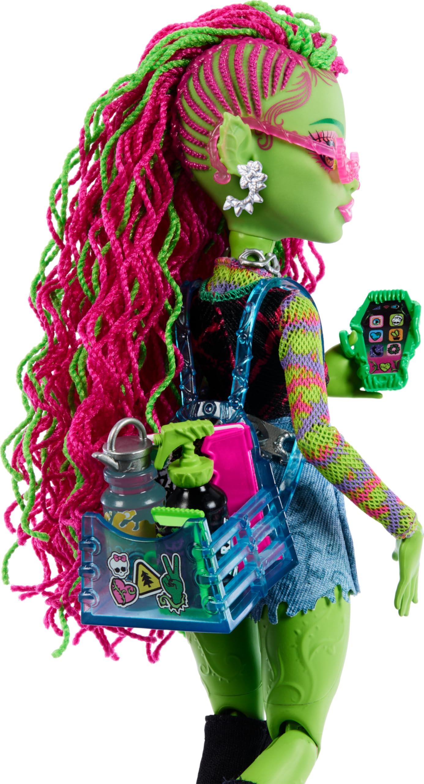 Notebook with Venus McFlytrap doll for creative journaling and sketches