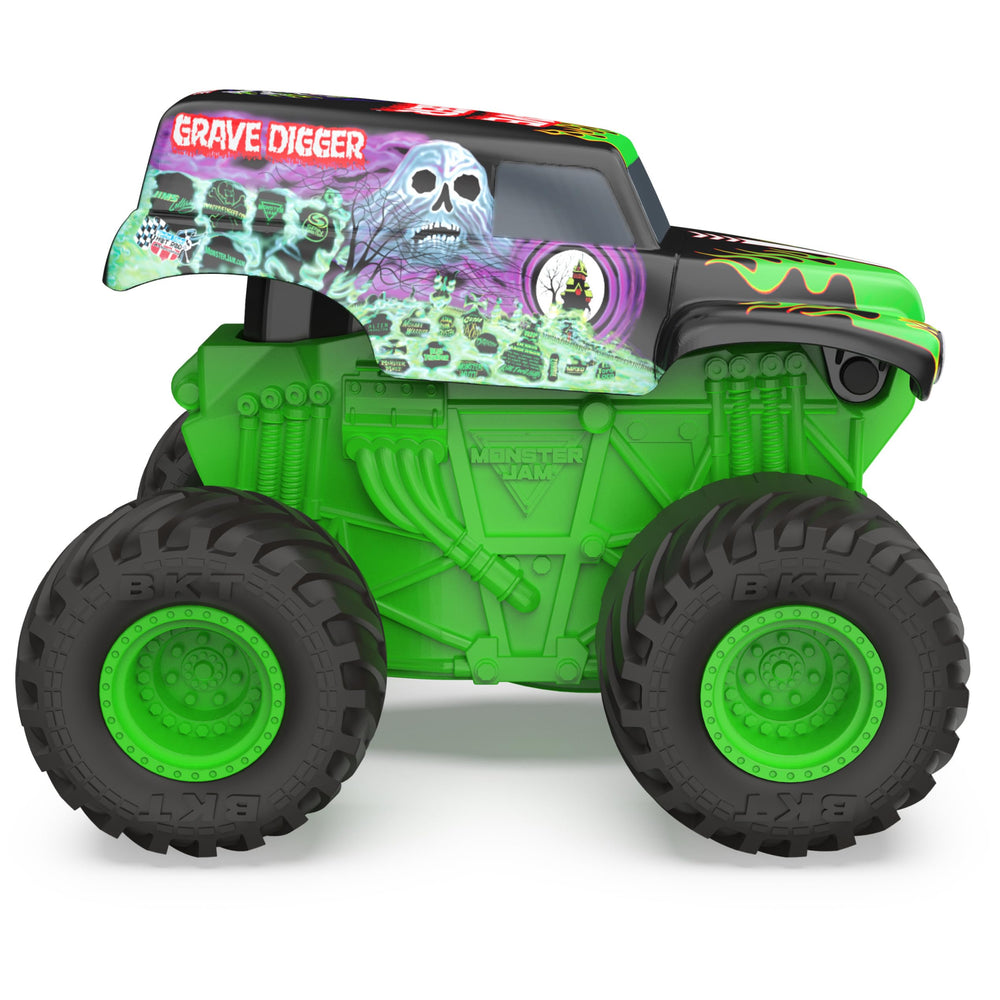 Monster Jam 1:43-scale detail shot highlights authentic styling