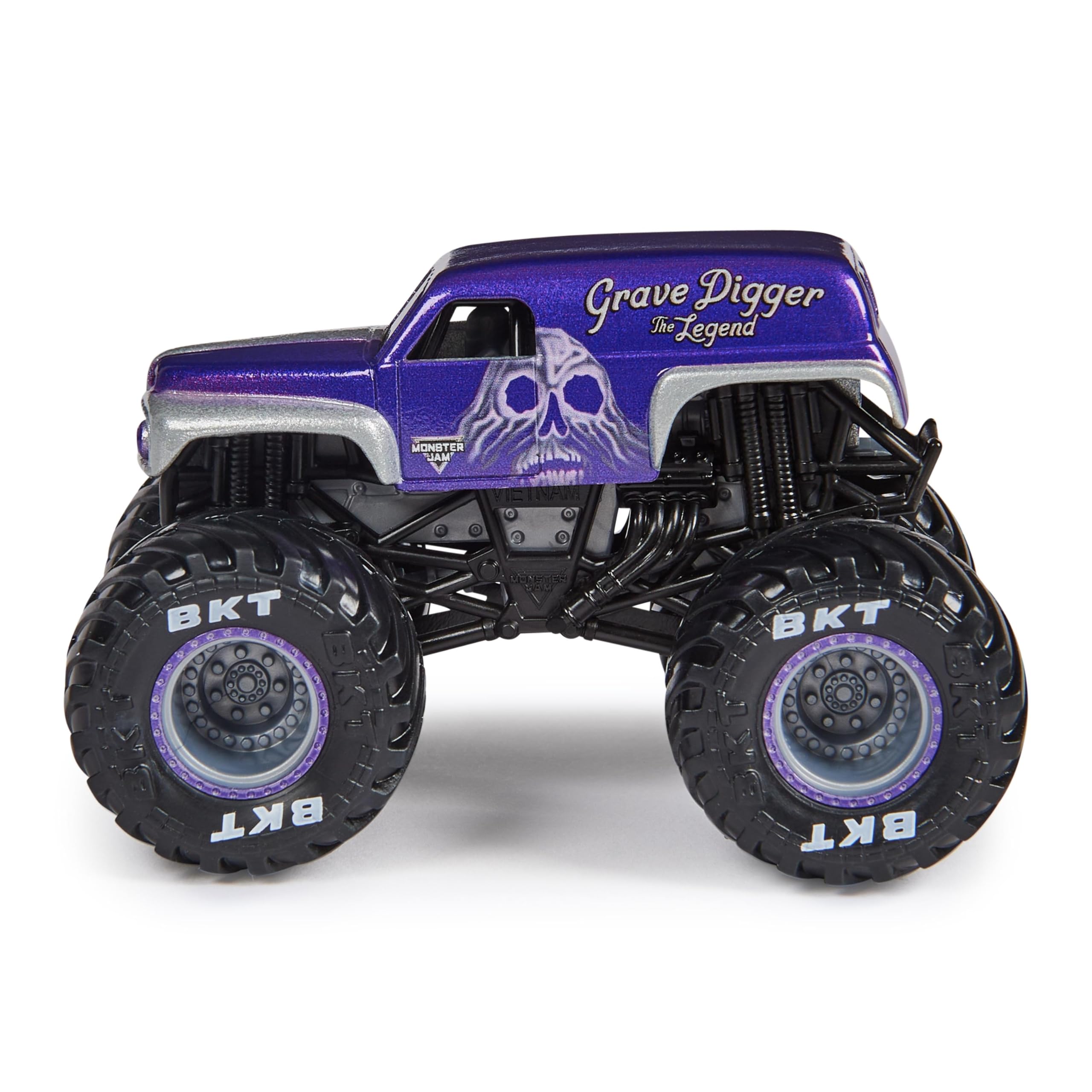 Monster Jam Grave Digger 1:64 chassis detail emphasizing build quality
