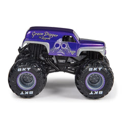Monster Jam Grave Digger 1:64 front view with bold graphics for display