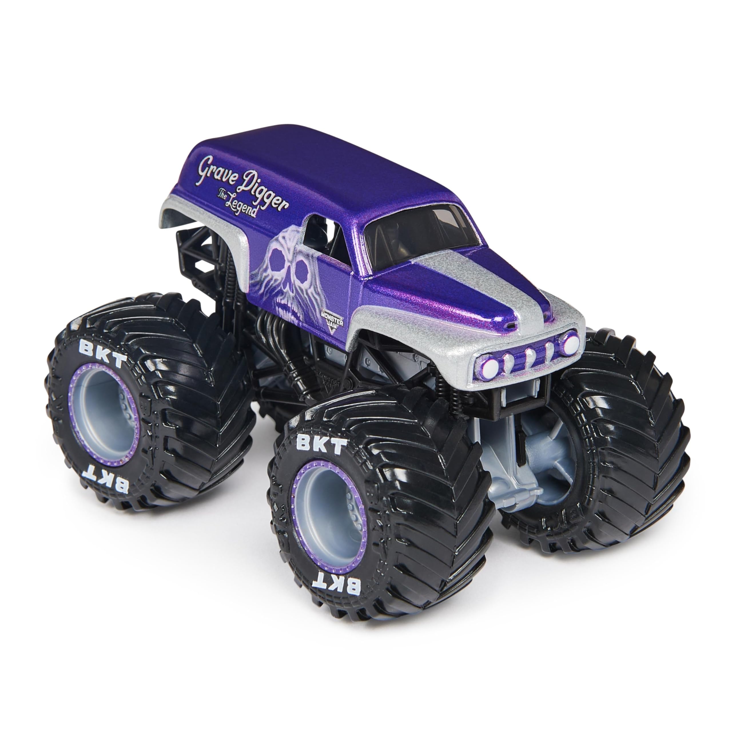 Monster Jam Grave Digger 1:64 side view highlighting graphics for collectors