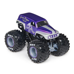 Monster Jam Grave Digger 1:64 side view highlighting graphics for collectors