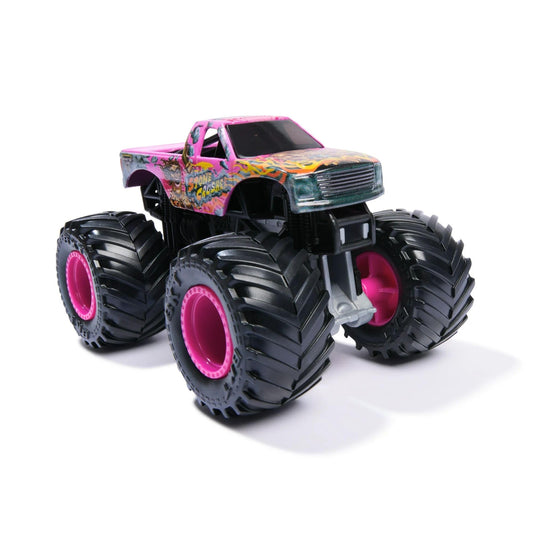 Monster Jam Danger Divas graphics detail side view highlighting authentic branding.