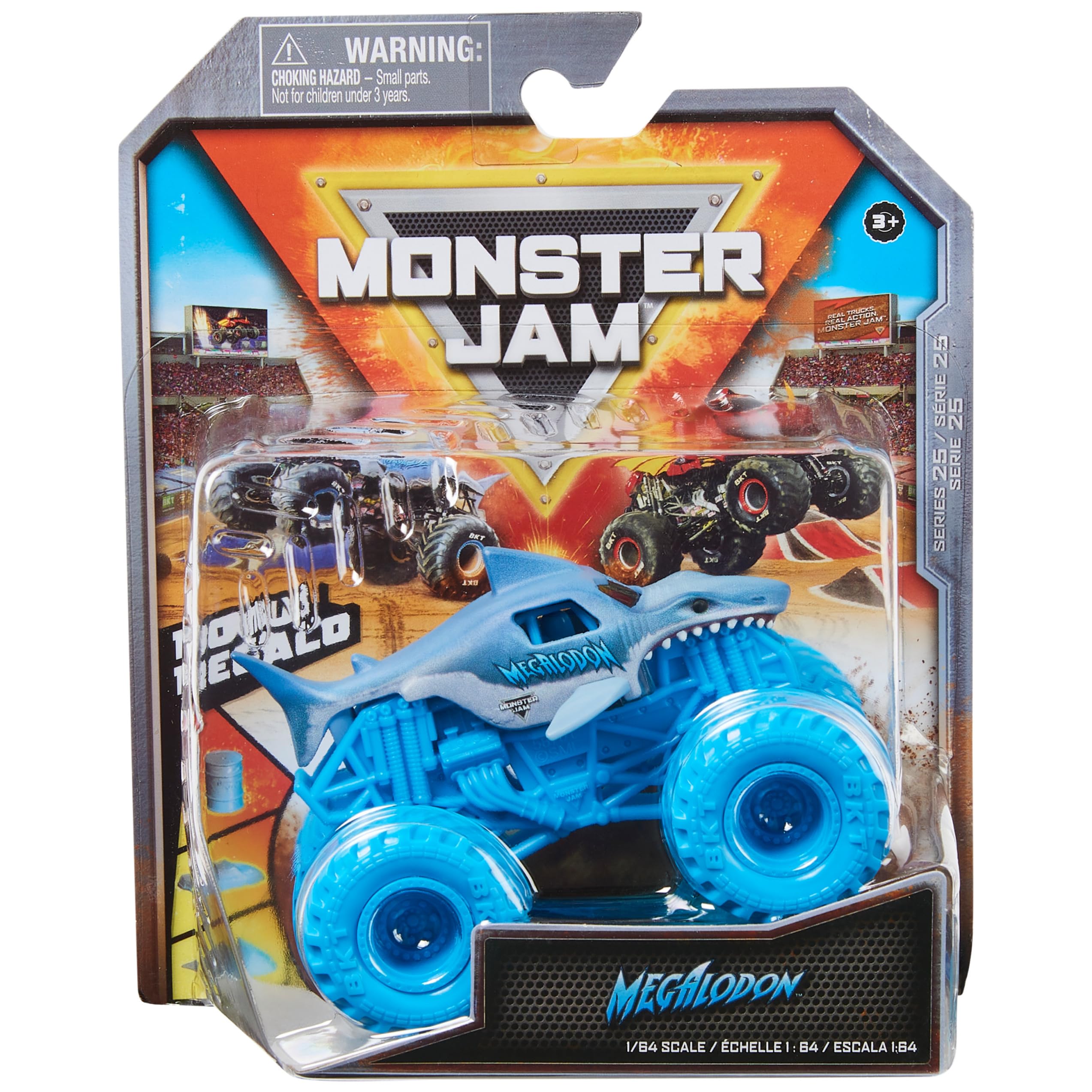 Monster Jam 1:64 diecast front view with bold graphics for display