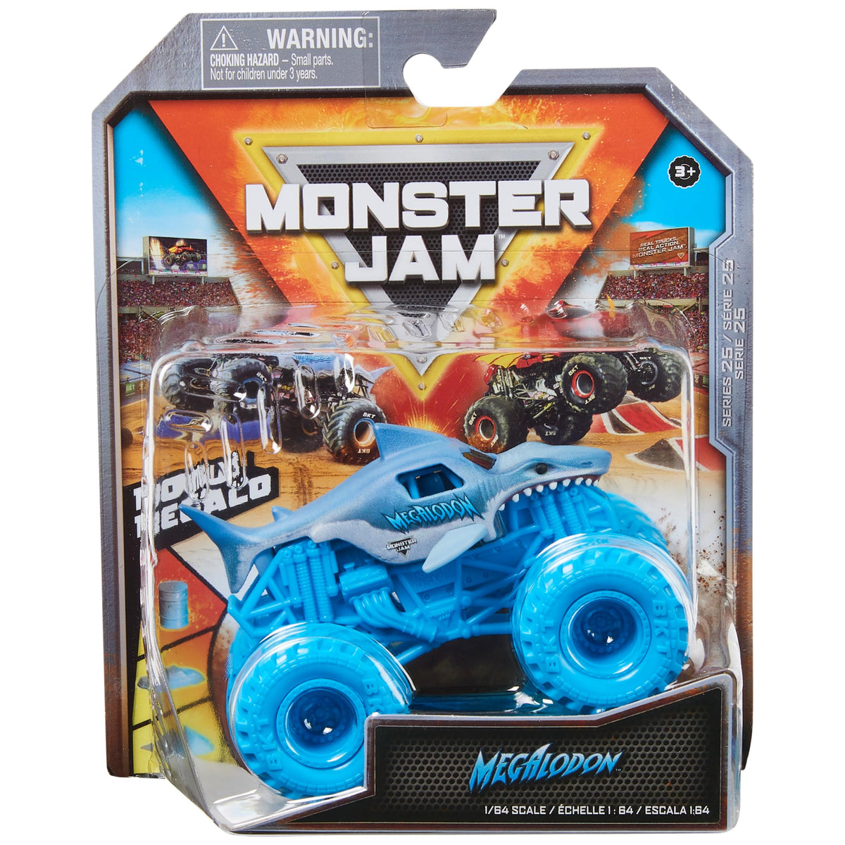 Monster Jam 1:64 diecast front view with bold graphics for display