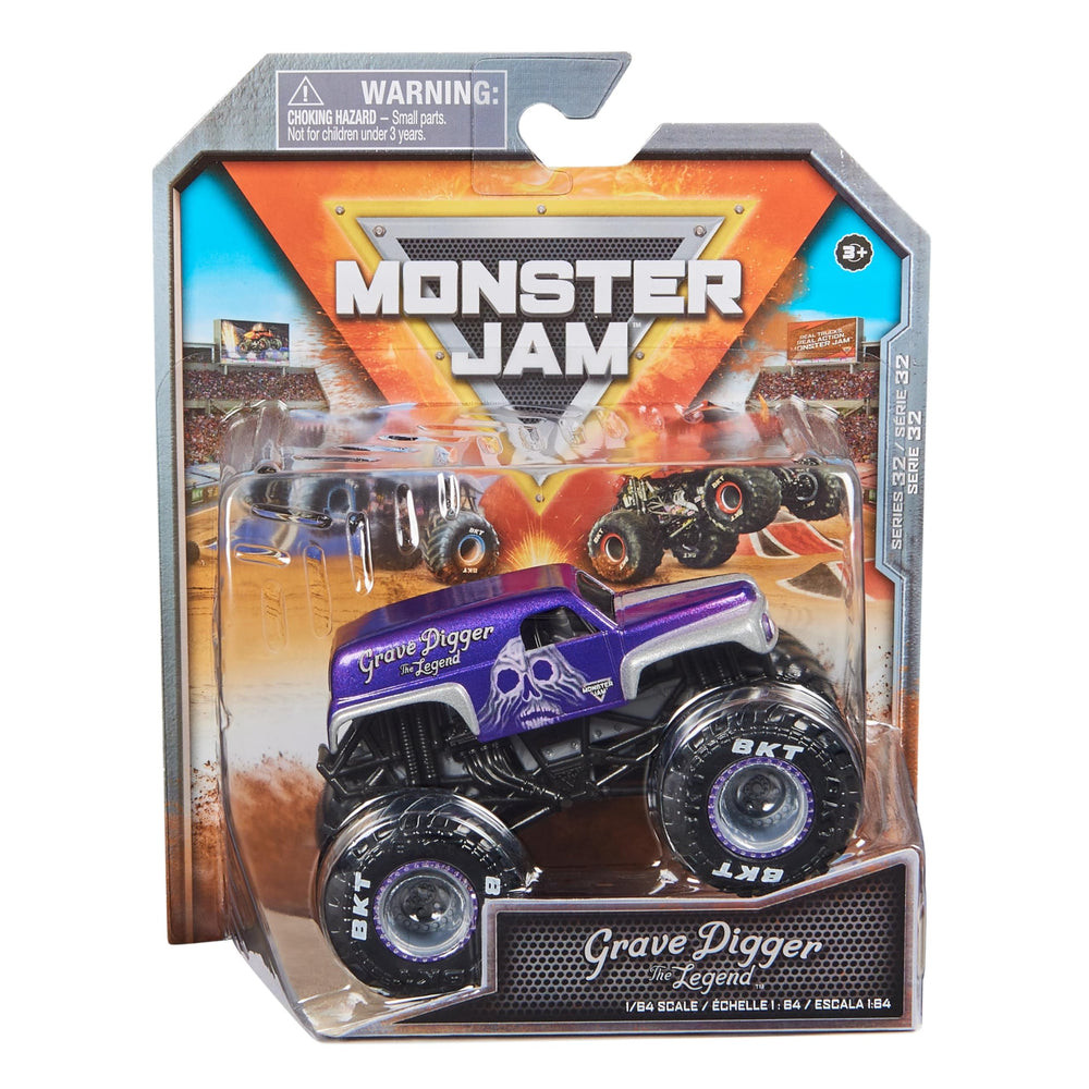 Monster Jam Grave Digger 1:64 side artwork detail for display authenticity