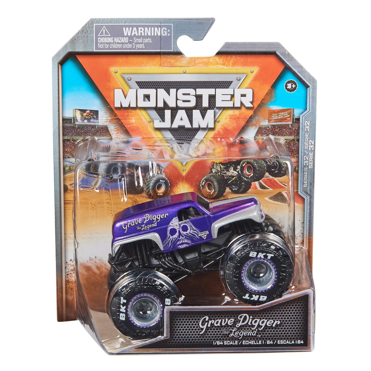 Monster Jam Grave Digger 1:64 side artwork detail for display authenticity