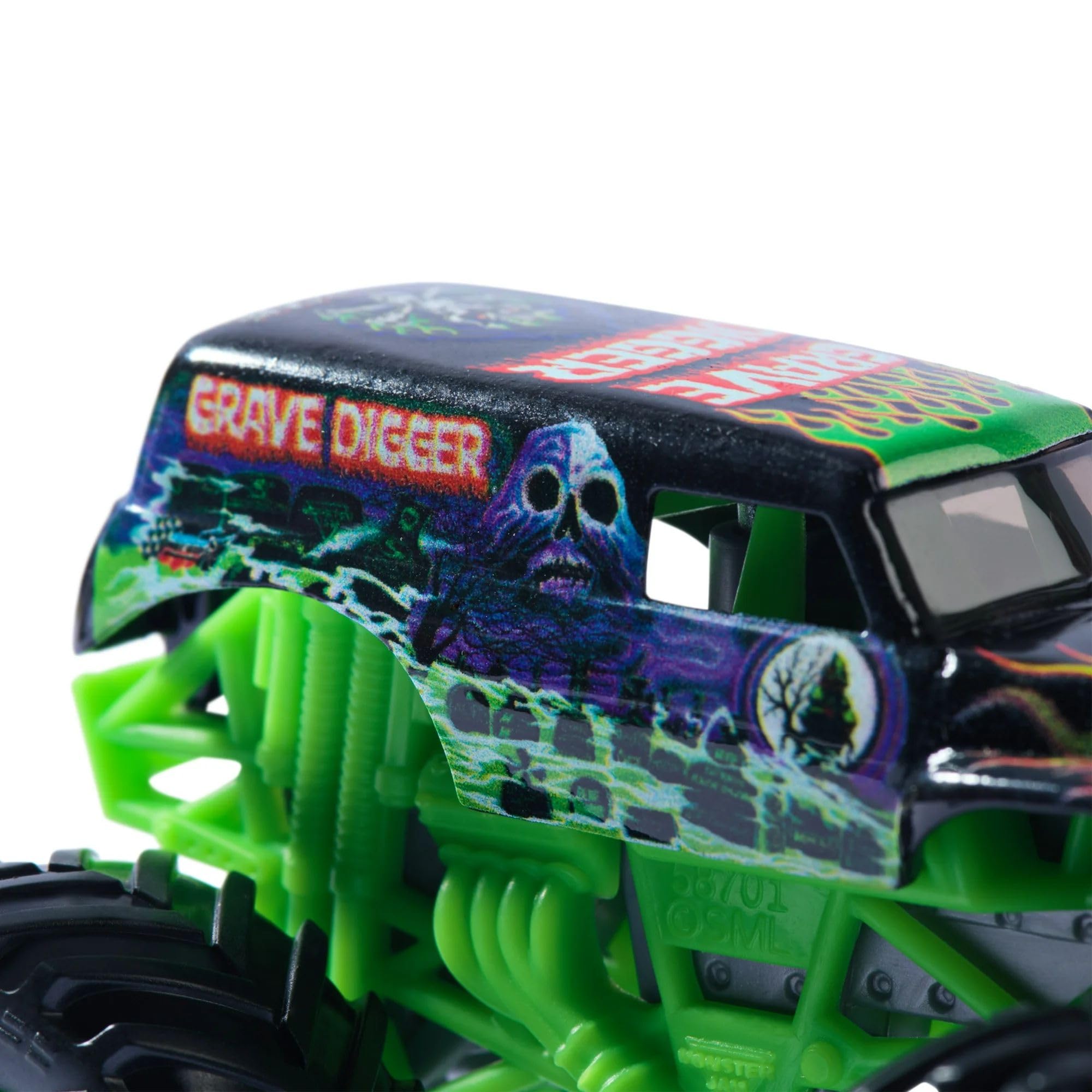 Monster Jam Grave Digger 1:64 diecast official BKT tires enhance realism for pretend arena stunts