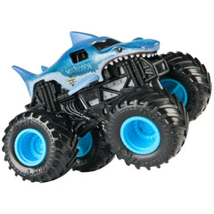 Monster Jam Megalodon 1:64 graphics close-up enhances shelf-worthy appeal