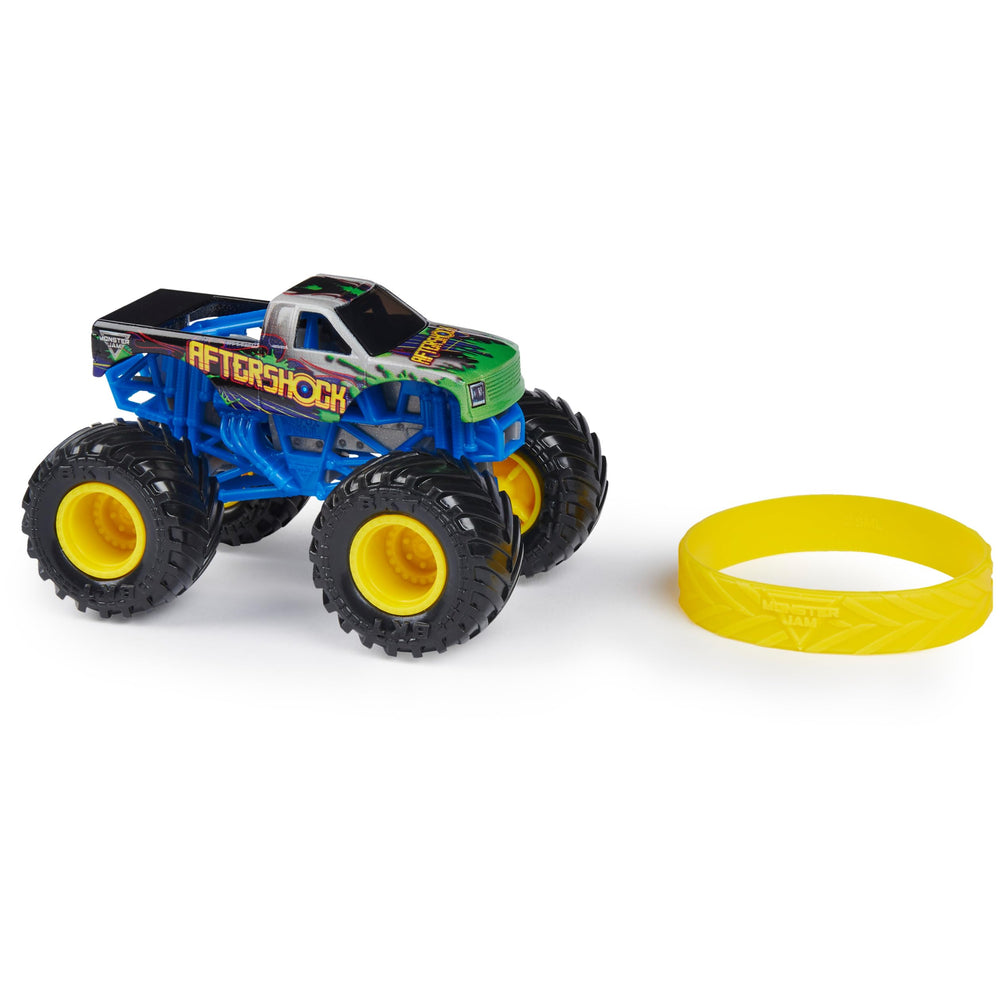 Monster Jam Aftershock truck with official BKT tires enhances realism for play