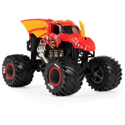 Monster Jam Bakugan Dragonoid 1:24 side view highlights bold graphics and durable die-cast construction