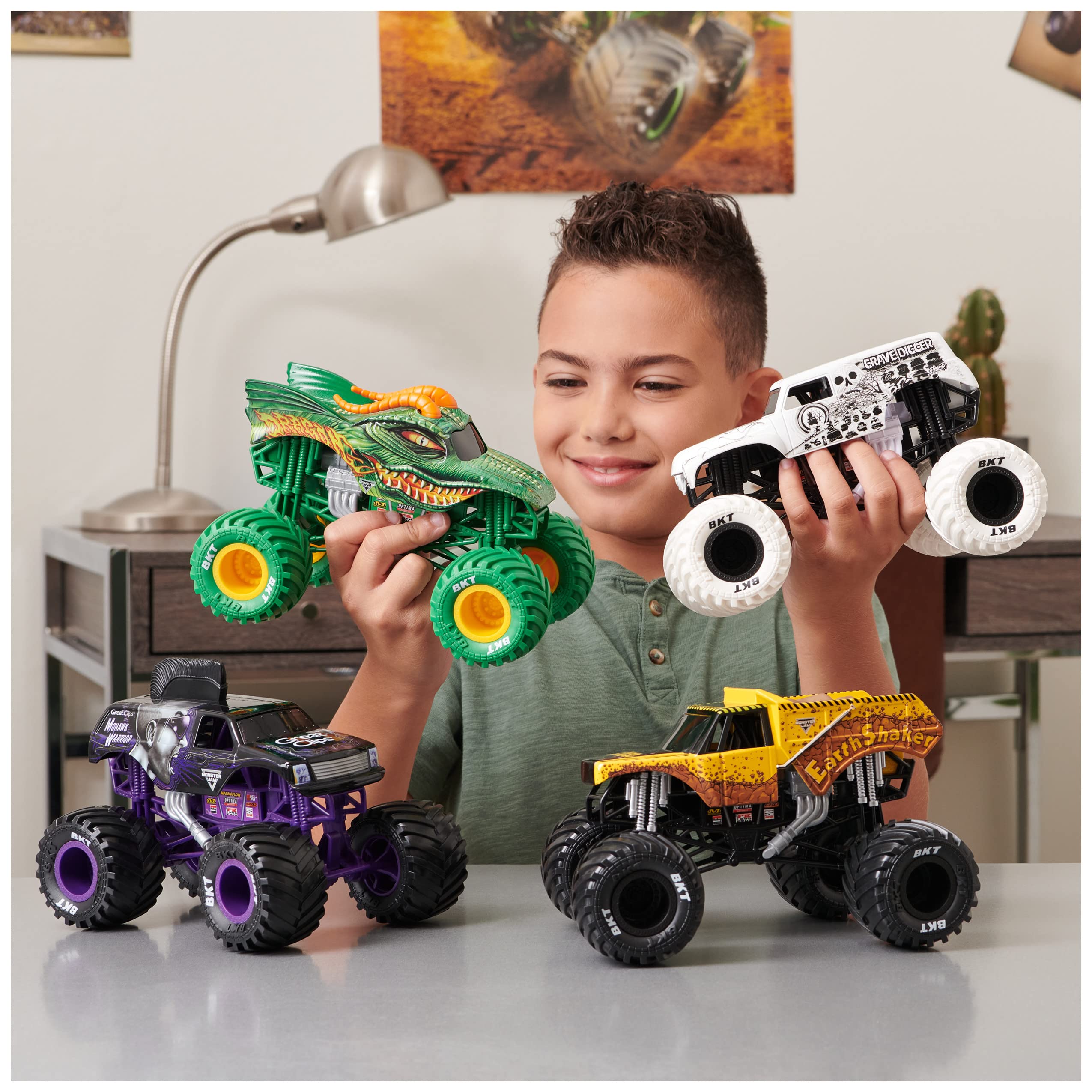 Monster Jam Bakugan Dragonoid green collectible packaging aids safe storage and gifting