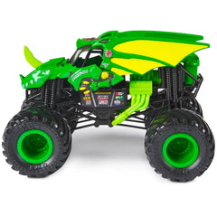 Monster Jam Bakugan Dragonoid green working suspension supports dramatic stunts and rough landings