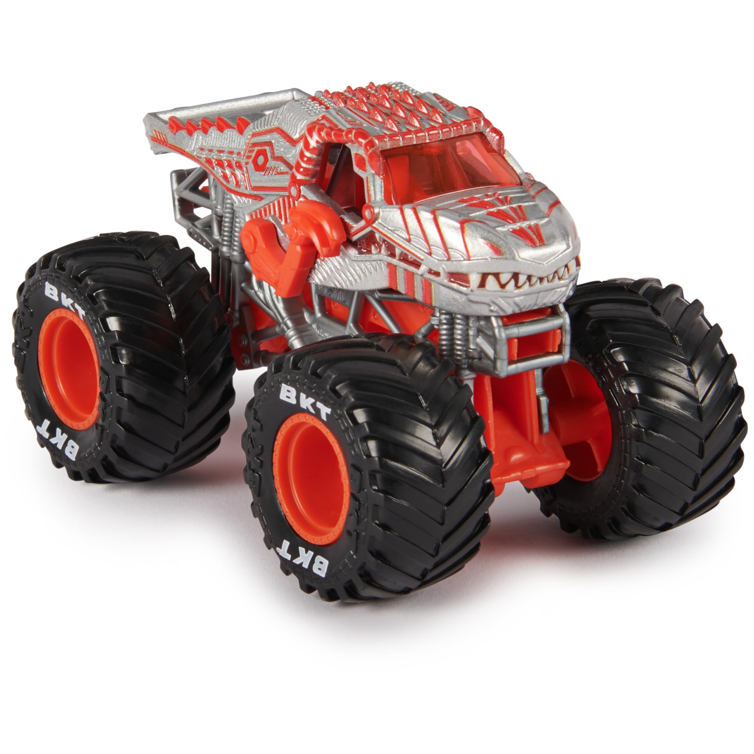 BKT tires and realistic tread on the Monster Jam die-cast truck.