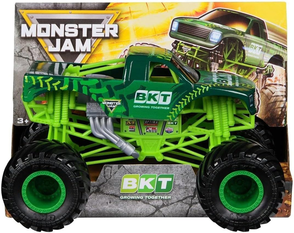 Monster Jam BKT truck green 1:24 front view for display and play