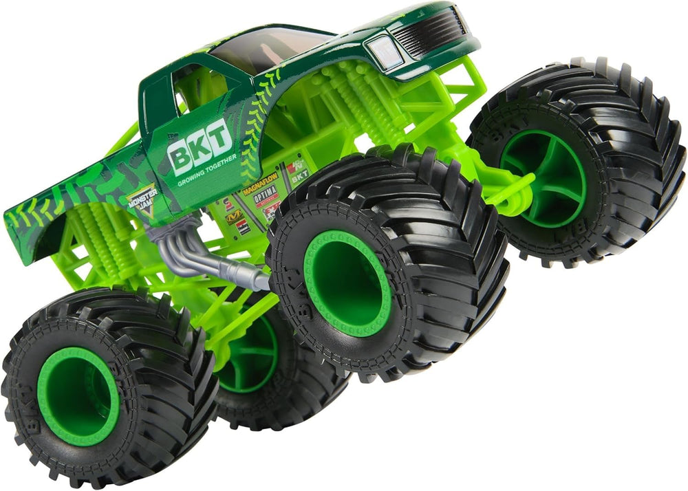 Monster Jam BKT truck green 1:24 side view for imaginative battles