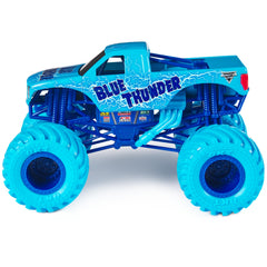 Monster Jam Blue Thunder collectible truck fits with other 1:24 scale sets.