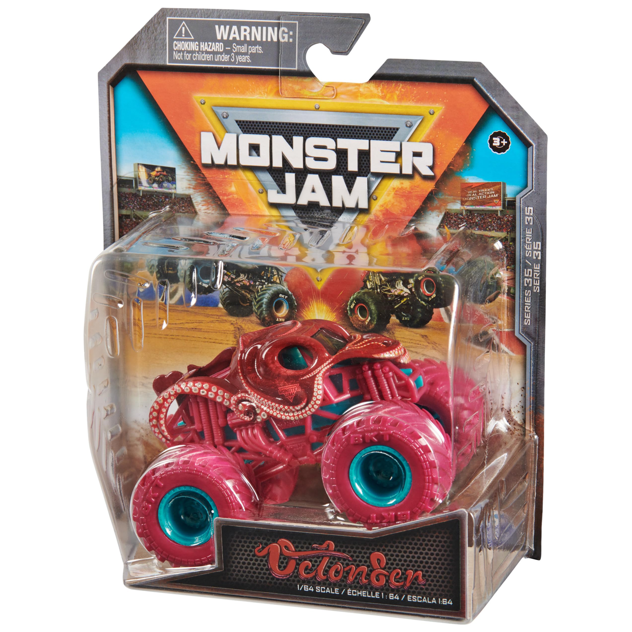 Monster Jam collection display idea featuring multiple trucks for kids