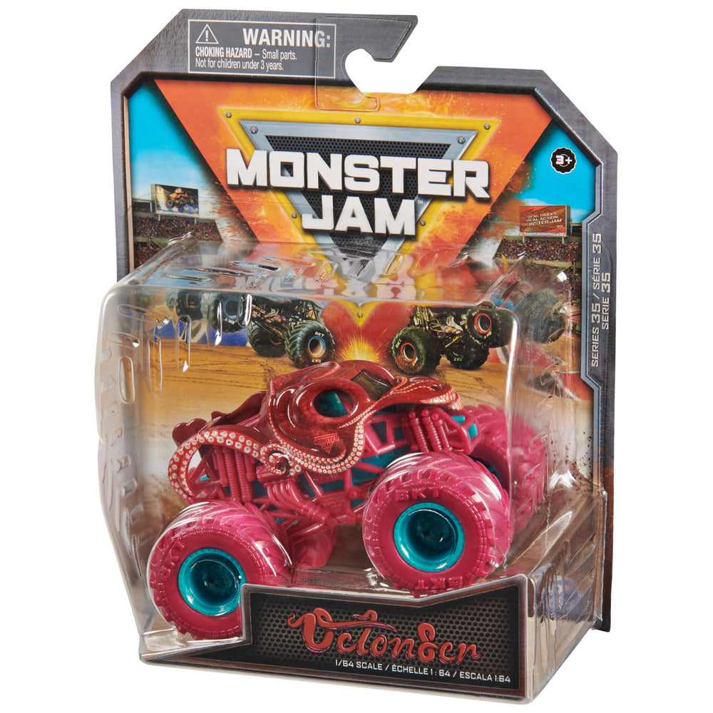 Monster Jam collection display idea featuring multiple trucks for kids
