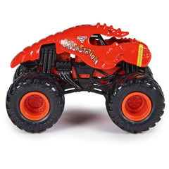 Monster Jam Crushstation die-cast with chrome rims and authentic graphics.