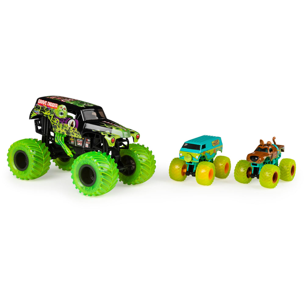 Monster Jam Curse of the Gasoline Mystery Machine 1:64 scale truck with authentic chassis.