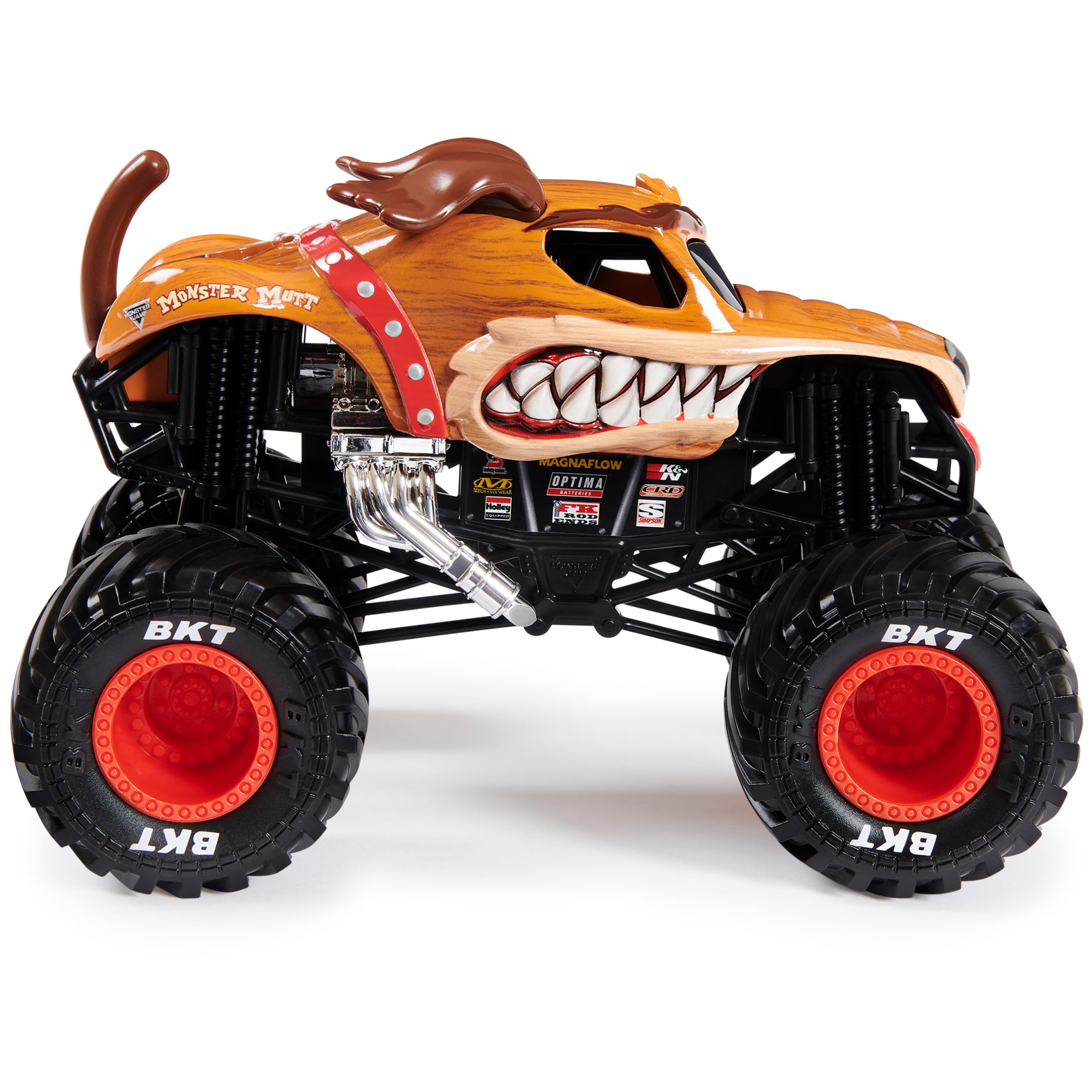 Monster Jam detailed graphics on the body enhance realism and display appeal.