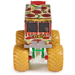Detailed graphics and stylized rims on the Monster Jam scale model.