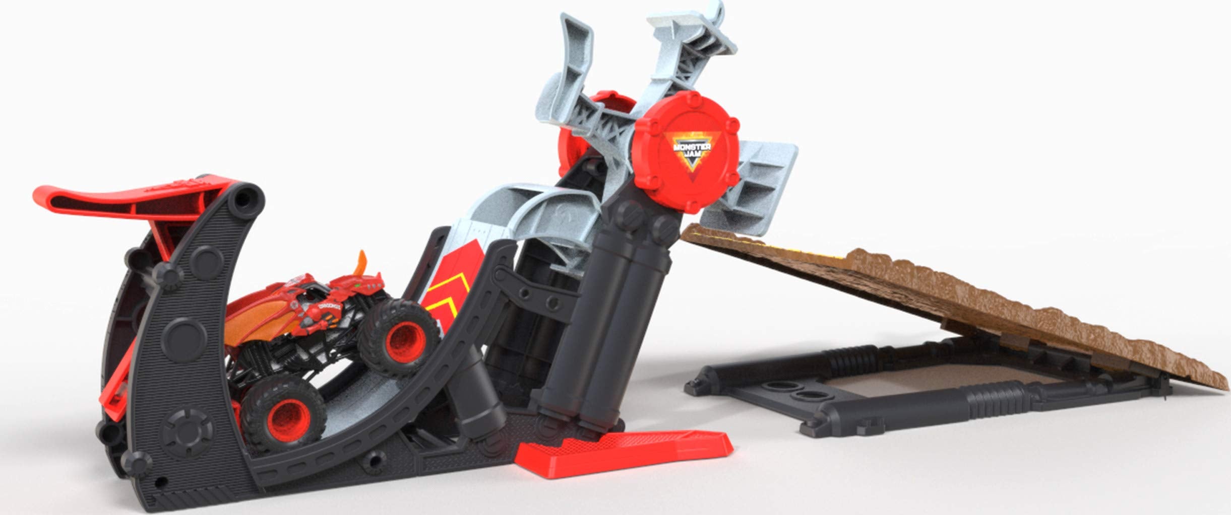 Monster Jam Dial handles and supports enable quick stunt changes