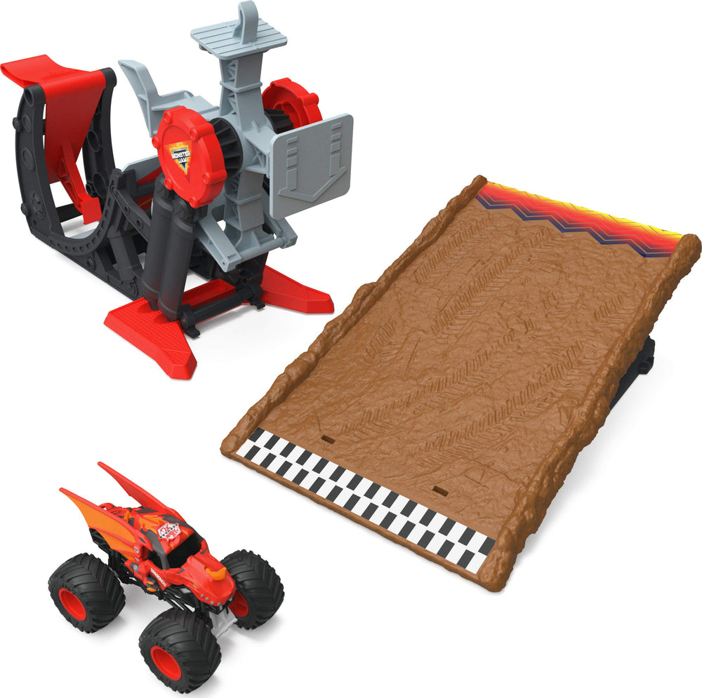 Monster Jam dial set extras include parts for customizing stunts and play options