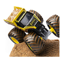 Monster Jam dirt-stained BKT tires add realism to the Earth Shaker truck.
