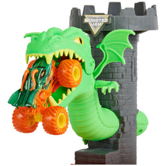 Castle turret landing zone offers a dramatic target for stunts and resets.