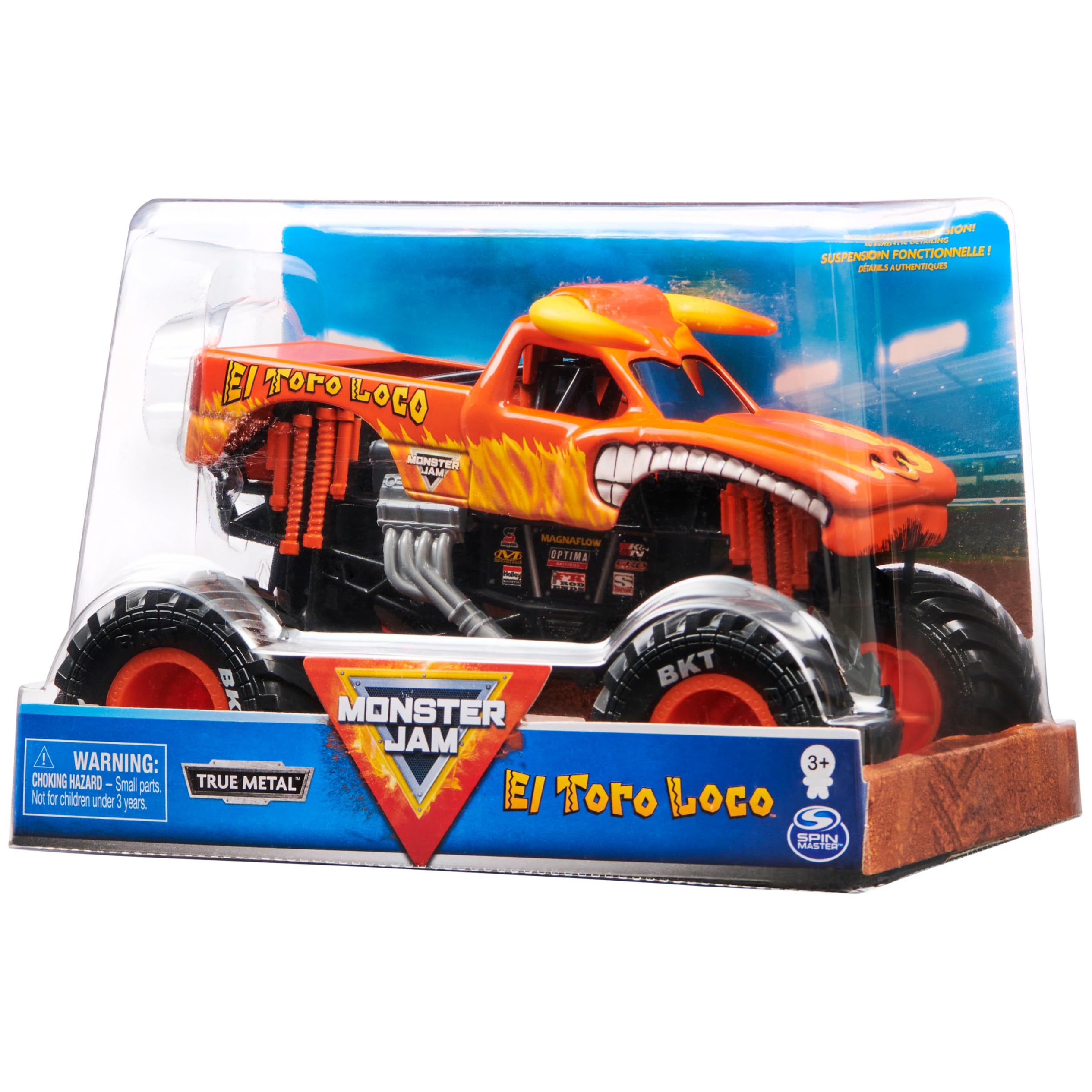 Detailed graphics on El Toro Loco 1:24 capture authentic Monster Jam style.